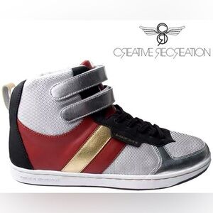 Creative Recreation Red, Gold,Silver & Black High-Top Sneaker